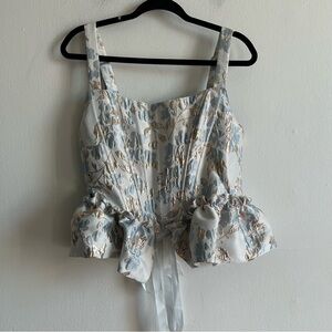 DollsKill Sugar Thrillz Sz L NWT Corset Renaissance Romantic Shinny Floral Top